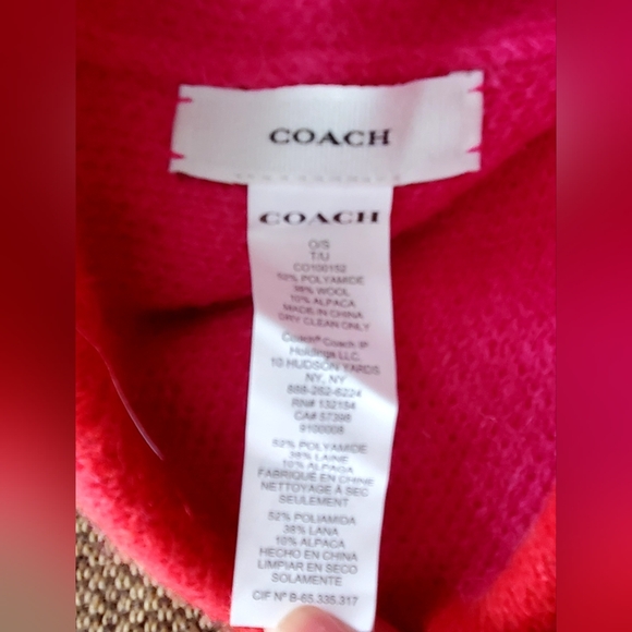 Coach Pink Beanie with Red Accents NWOT main image 4